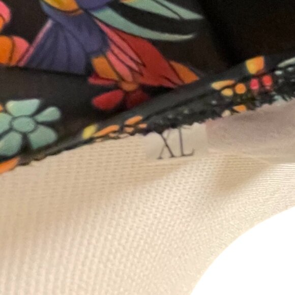 Peacock printed flowing black dress xl - Picture 5 of 5